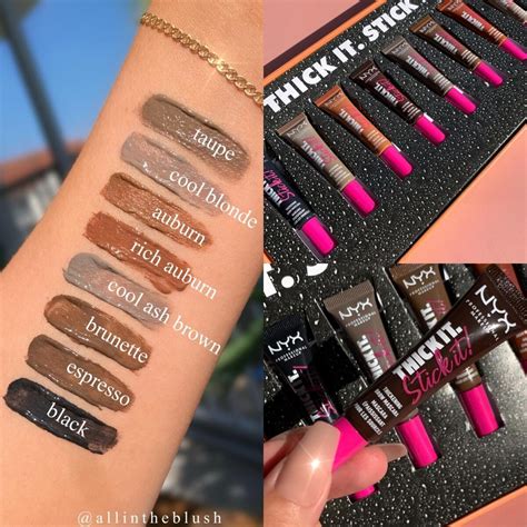 nyx thick it stick it swatches|More.